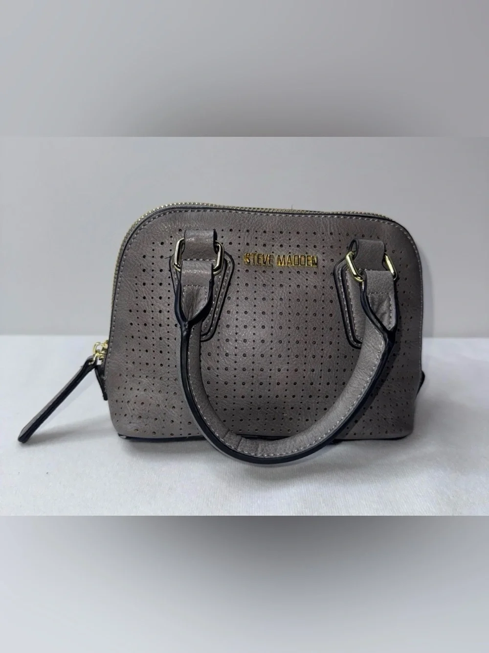Steve Madden Gray Perforated Dome Satchel